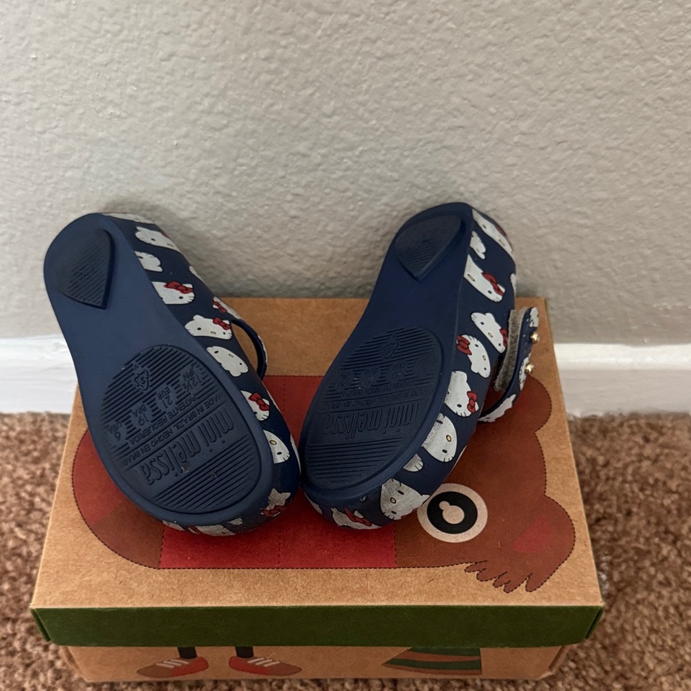 Mini Melissa Navy Hello Kitty Print Shoes - Picture 2 of 4